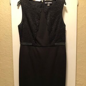 Karl Lagerfeld Black Sheath Dress, size 12